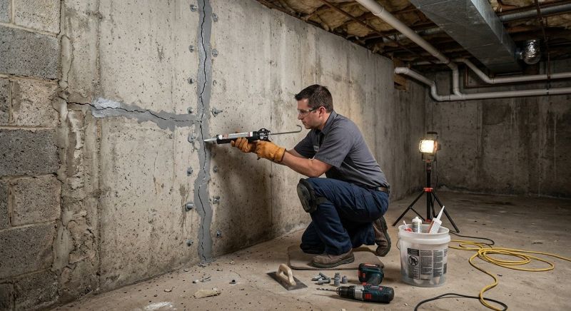 Basement Crack Repair in Mooresville, NC