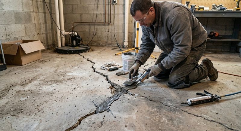 Cracked Basement Floor Repair in Mooresville, NC