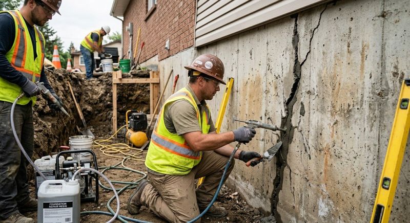 Cracked Foundation Repair in Rockwell, NC